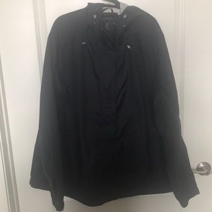 Navy Blue Multi-Compartment Rain Jacket Hoodie